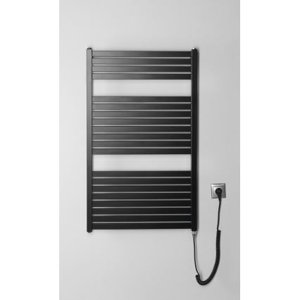 Aqualine - Radiador elétrico para casa de banho TONDI-E 400W 97x60 cm preto mate