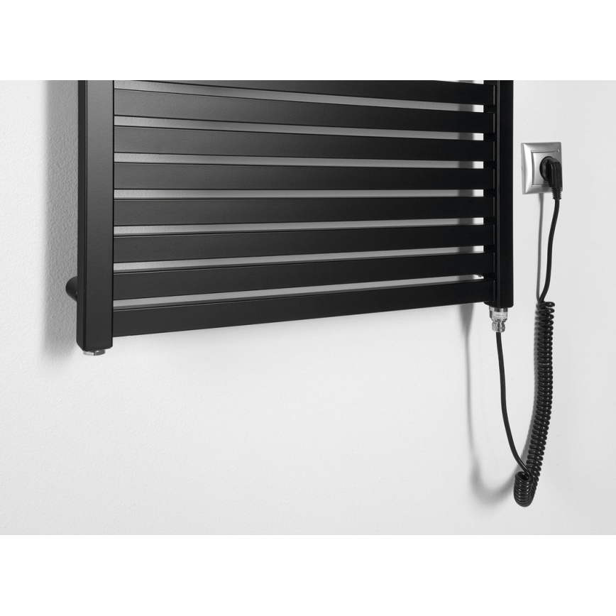 Aqualine - Radiador elétrico para casa de banho TONDI-E 400W 97x60 cm preto mate