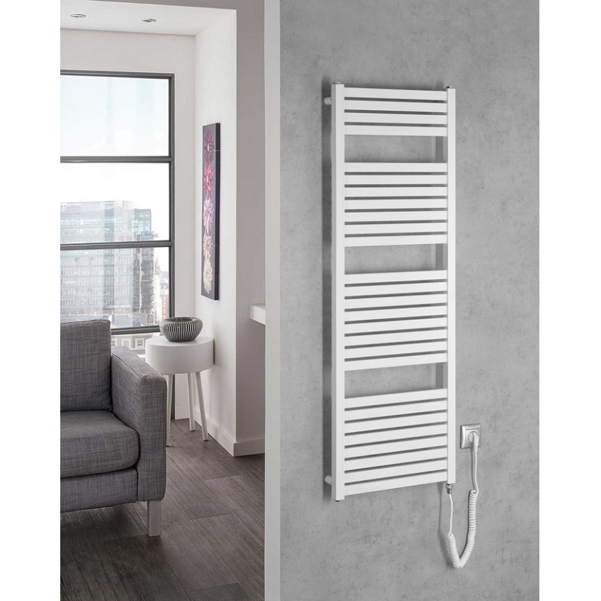 Aqualine - Radiador elétrico para casa de banho TONDI-E 500W 133x45 cm branco