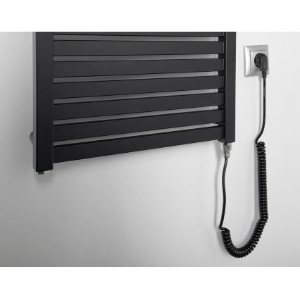 Aqualine - Radiador elétrico para casa de banho TONDI-E 500W/230V 133 cm mate preto direito