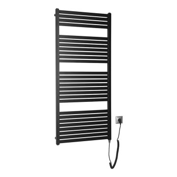 Aqualine - Radiador elétrico para casa de banho TONDI-E 600W 133x60 cm preto mate