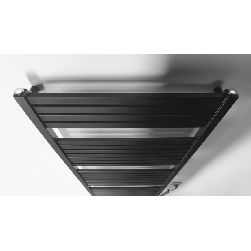 Aqualine - Radiador elétrico para casa de banho TONDI-E 600W 133x60 cm preto mate
