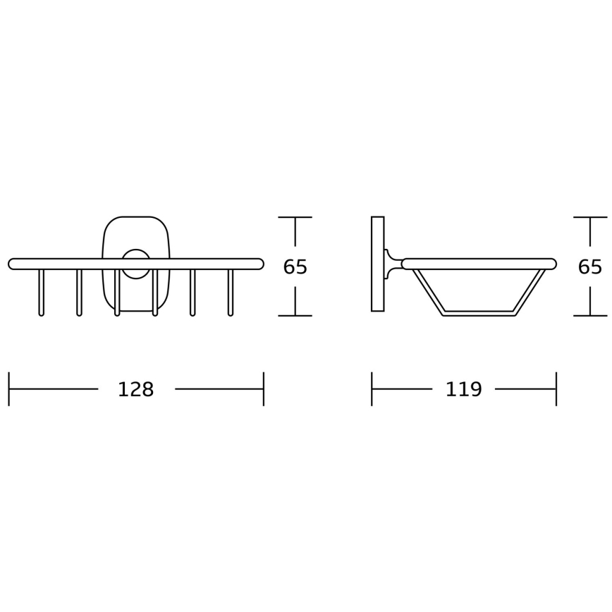 Aqualine - Saboneteira de parede em arame RUMBA cromado brilhante