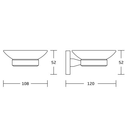 Aqualine - Saboneteira de parede SAMBA leitoso copo/cromado brilhante