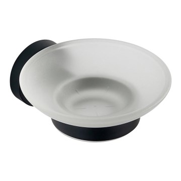 Aqualine - Saboneteira de parede SAMBA leitoso copo/mate preto