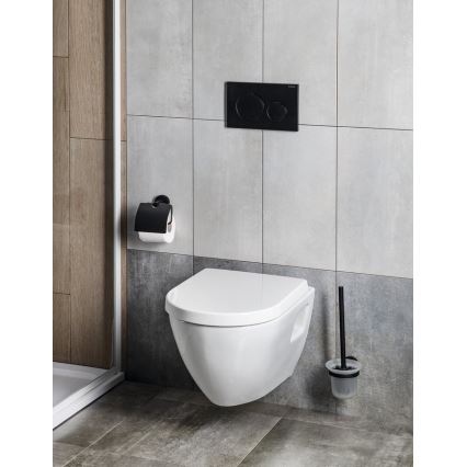 Aqualine - Suporte de papel higiénico com capa SAMBA preto