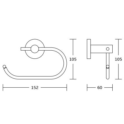Aqualine - Suporte de papel higiénico SAMBA cromado brilhante