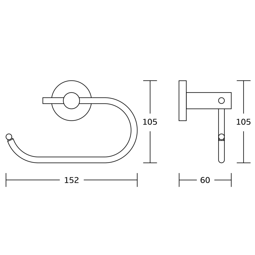 Aqualine - Suporte de papel higiénico SAMBA preto