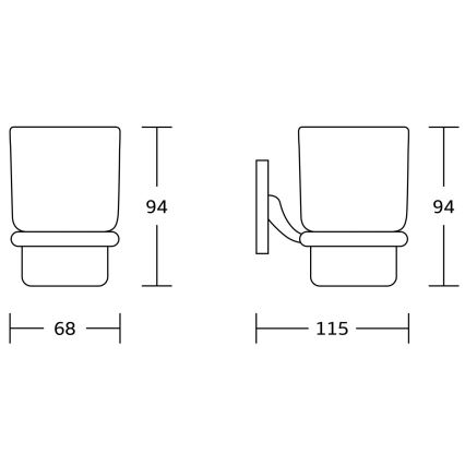 Aqualine - Suporte de parede para escova de dentes RUMBA leitoso copo/cromado brilhante
