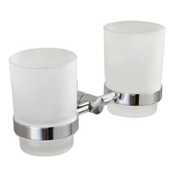 Aqualine - Suporte de parede para escova de dentes SAMBA leitoso copo/cromado brilhante