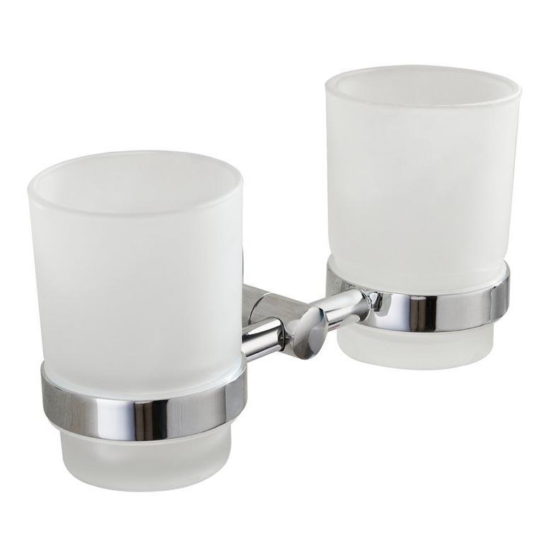 Aqualine - Suporte de parede para escova de dentes SAMBA leitoso copo/cromado brilhante
