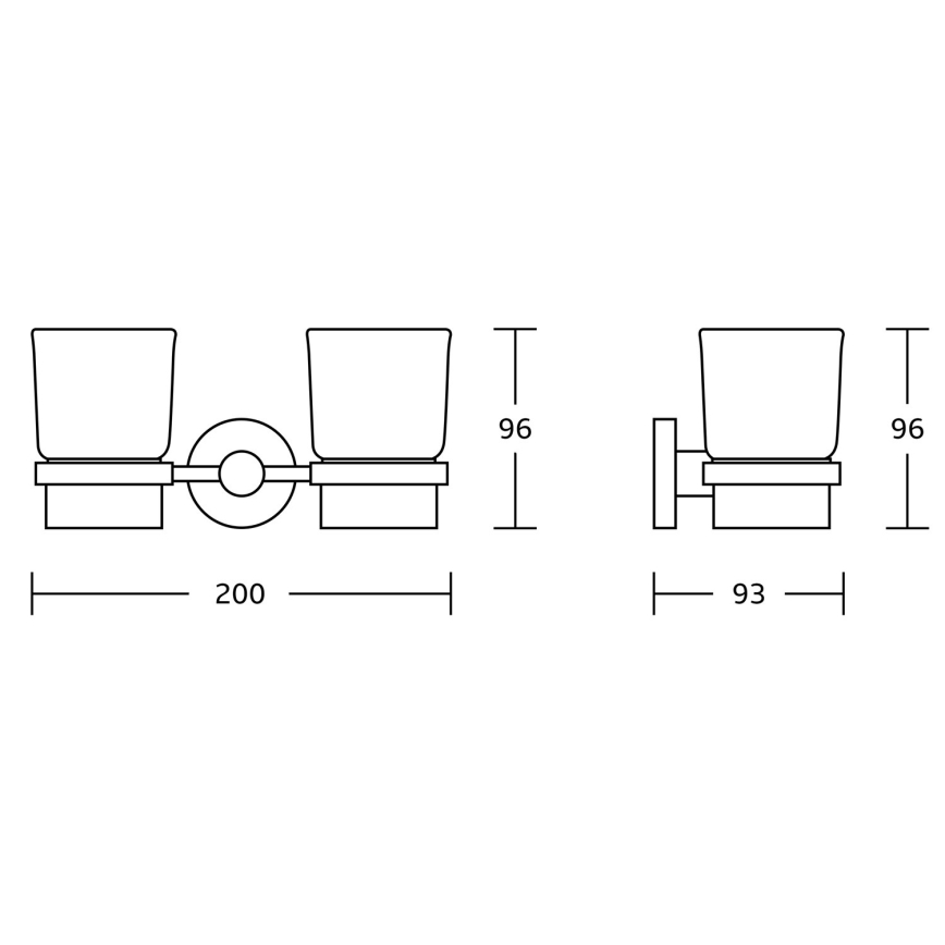 Aqualine - Suporte de parede para escova de dentes SAMBA leitoso copo/cromado brilhante