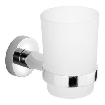 Aqualine - Suporte de parede para escova de dentes SAMBA leitoso copo/cromado brilhante