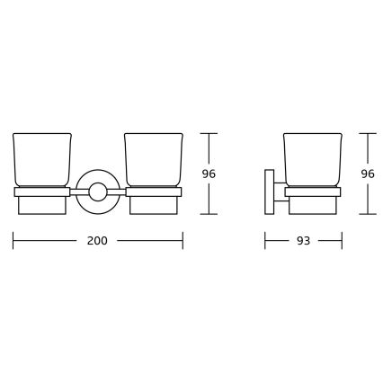 Aqualine - Suporte de parede para escova de dentes SAMBA leitoso copo/mate preto