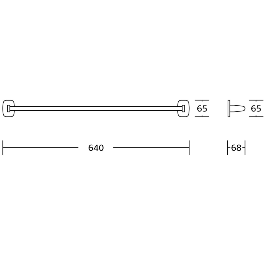 Aqualine - Suporte de parede para toalha RUMBA 6,8x64 cm cromado brilhante