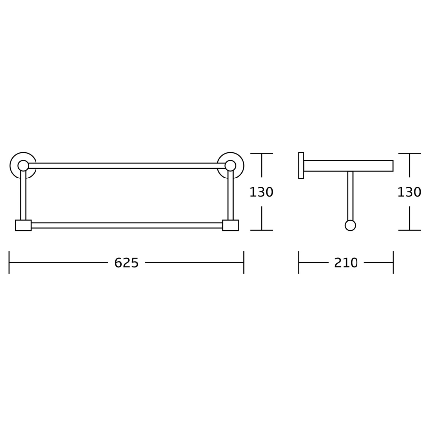 Aqualine - Suporte de parede para toalha SAMBA 21x62,5 cm preto