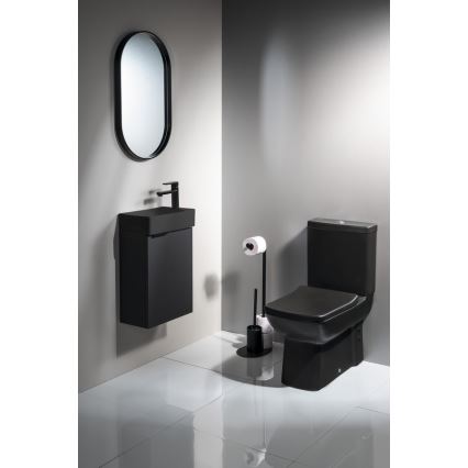 Aqualine - Suporte para papel higiénico com piaçaba SAMBA preto