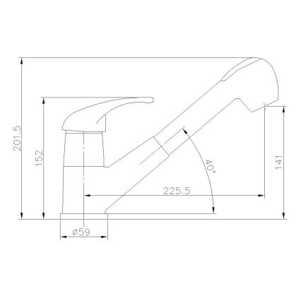 Aqualine - Torneira de cozinha KASIOPEA 20 cm cromada brilhante