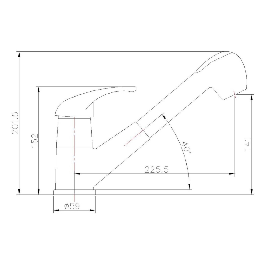 Aqualine - Torneira de cozinha KASIOPEA 20 cm cromada brilhante