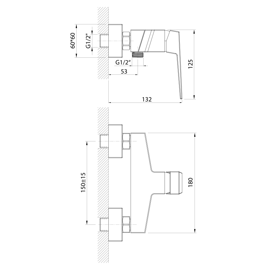 Aqualine - Torneira de duche RITMO cromado brilhante
