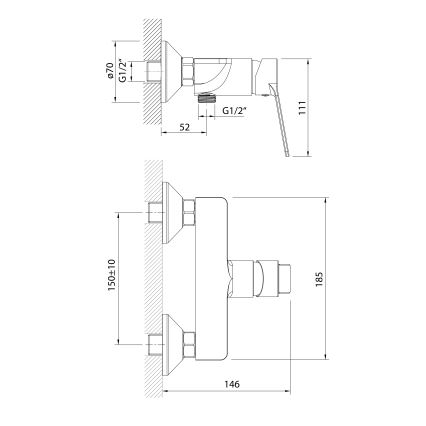Aqualine - Torneira de duche SINTRA cromado brilhante