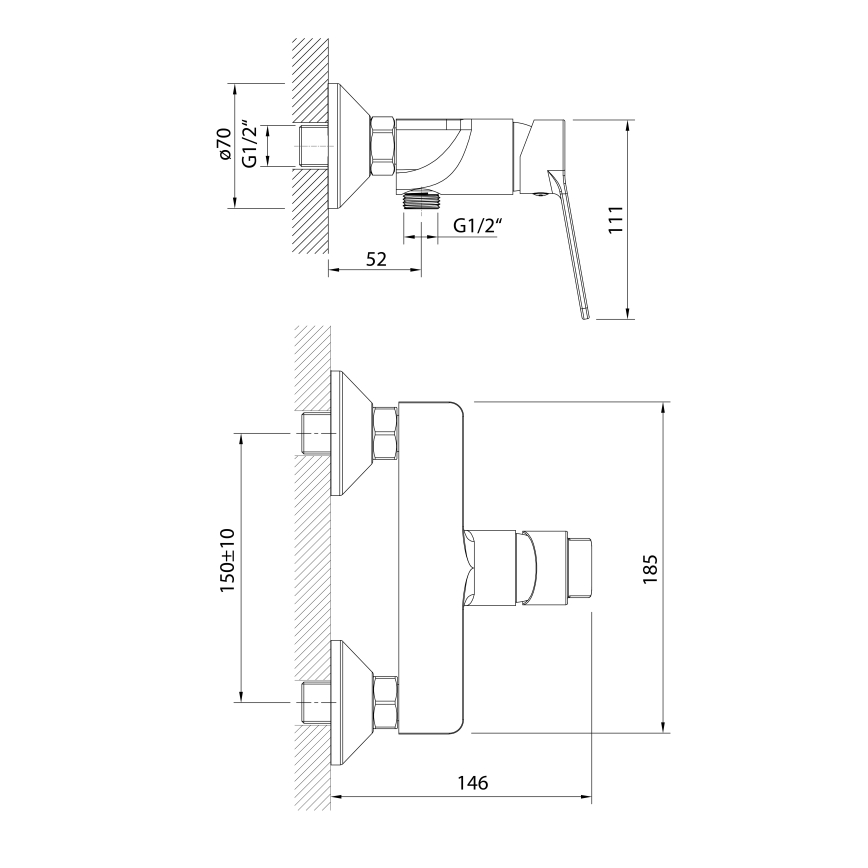 Aqualine - Torneira de duche SINTRA cromado brilhante