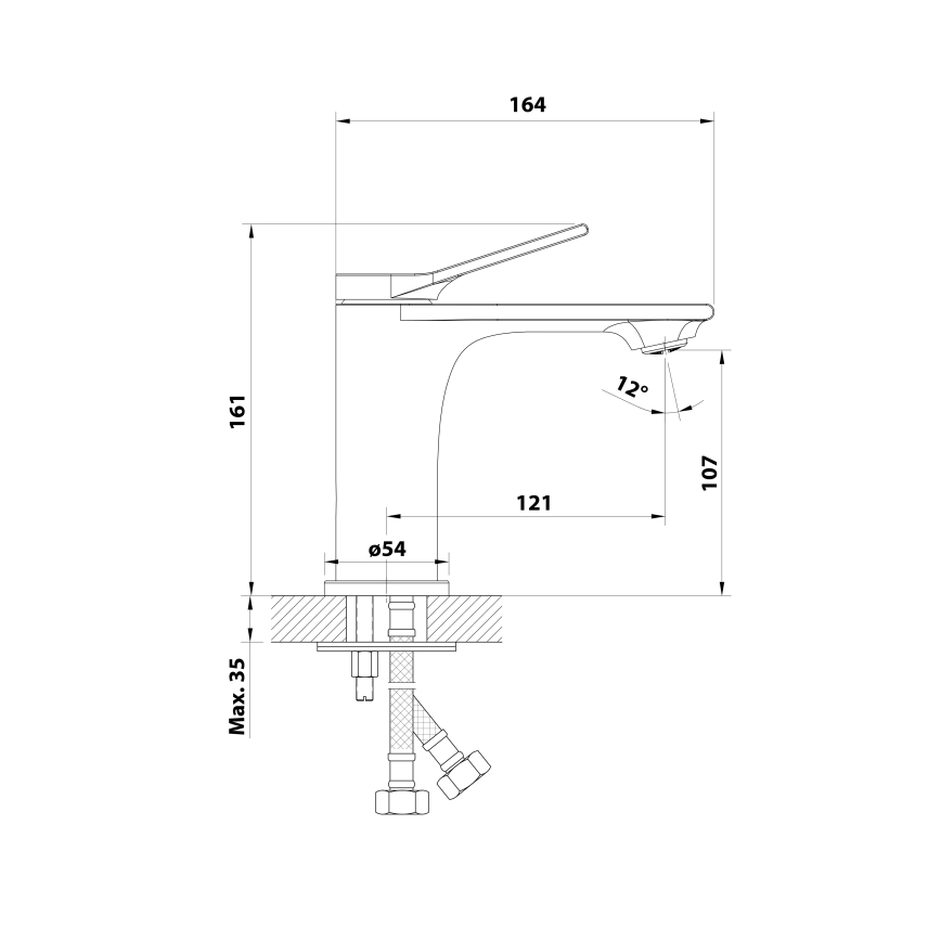 Aqualine - Torneira do lavatório BOLERO cromado brilhante