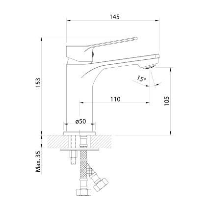 Aqualine - Torneira do lavatório SINTRA cromado brilhante