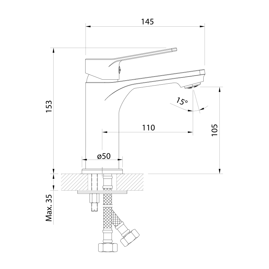 Aqualine - Torneira do lavatório SINTRA cromado brilhante