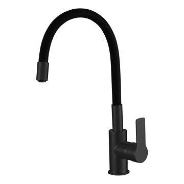 Aqualine - Torneira para lava-loiça com braço flexível LORE mate preto