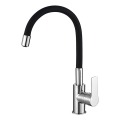 Aqualine - Torneira para lava-loiça com braço flexível LORE preto/cromado brilhante
