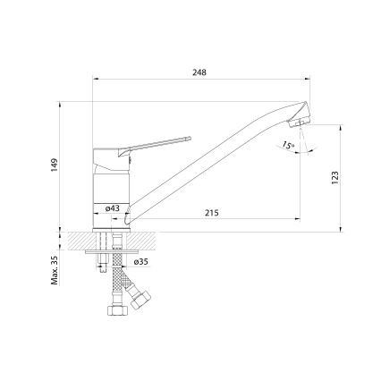 Aqualine - Torneira para lava-loiça SINTRA cromado brilhante