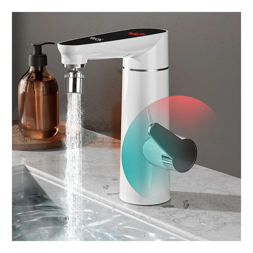 Aquecedor de água instantâneo com display LED 3000W/230V IPX4 branco