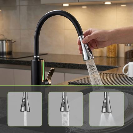 Aquecedor de água instantâneo com ecrã LED 3000W/230V IPX4, preto