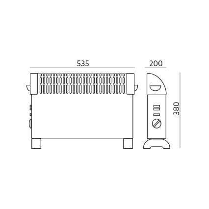 Aquecedor de convecção SONDO 750/1250/2000W/230V