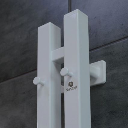 Aquecedor elétrico para toalhas com termostato SILOUETTE 200 W/230 V, 150,6 cm, IP44, branco, montagem à direita