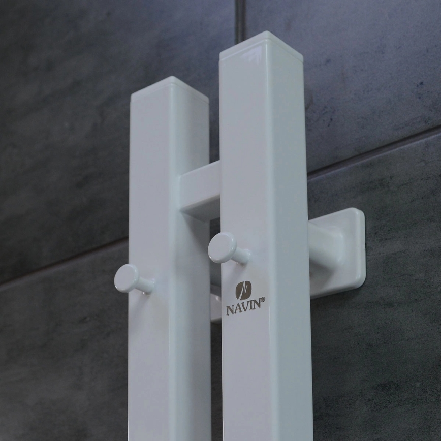 Aquecedor elétrico para toalhas com termostato SILOUETTE 200 W/230 V, 150,6 cm, IP44, branco, montagem à direita