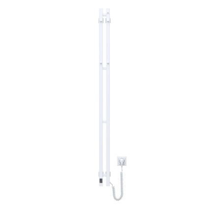 Aquecedor elétrico para toalhas com termostato SILOUETTE 200 W/230 V, 150,6 cm, IP44, branco, montagem à direita