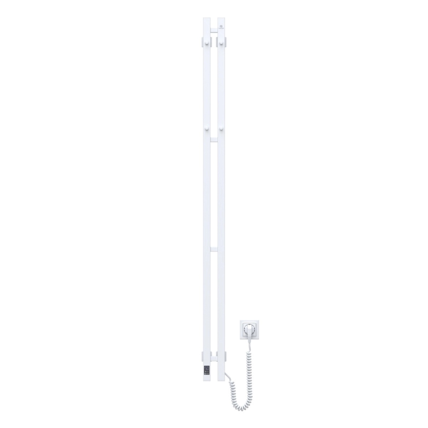 Aquecedor elétrico para toalhas com termostato SILOUETTE 200 W/230 V, 150,6 cm, IP44, branco, montagem à direita