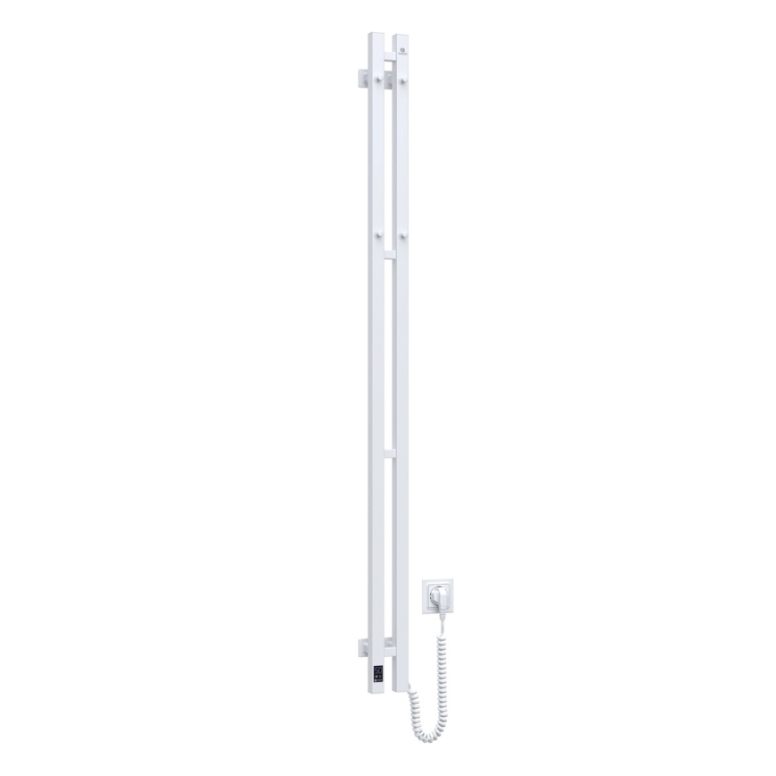 Aquecedor elétrico para toalhas com termostato SILOUETTE 200 W/230 V, 150,6 cm, IP44, branco, montagem à direita