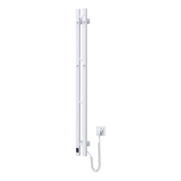Aquecedor elétrico para toalhas com termóstato SILOUETTE 70W 120x9 cm branco, versão direita