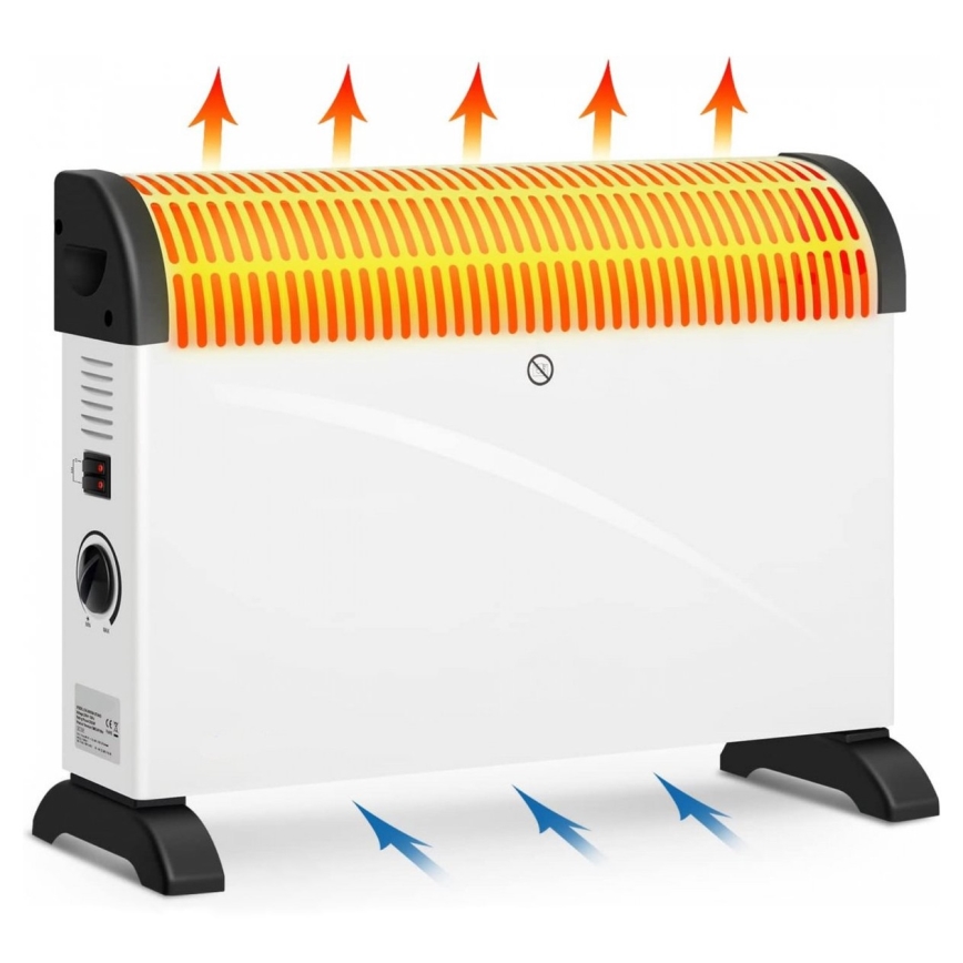Aquecedor para convector elétrico 750/1250/2000W termostato