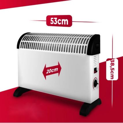 Aquecedor para convector elétrico 750/1250/2000W termostato
