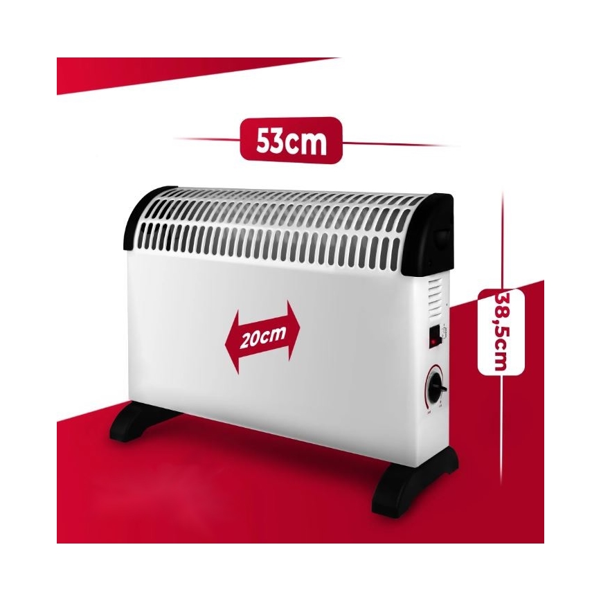 Aquecedor para convector elétrico 750/1250/2000W termostato