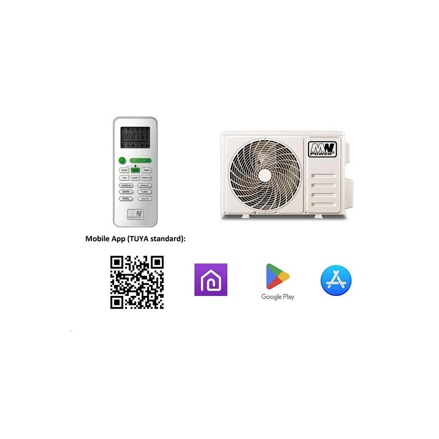 Ar condicionado 09K V1 2,6 kW 9000 BTU Wi-Fi Tuya branco + comando remoto
