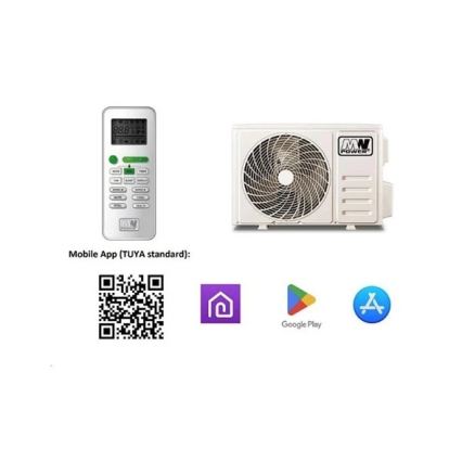 Ar condicionado 12K V1 3,5 kW Wi-Fi Tuya branco + comando remoto