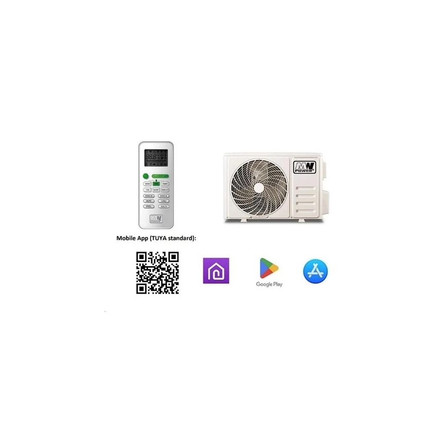 Ar condicionado 12K V1 3,5 kW Wi-Fi Tuya branco + comando remoto