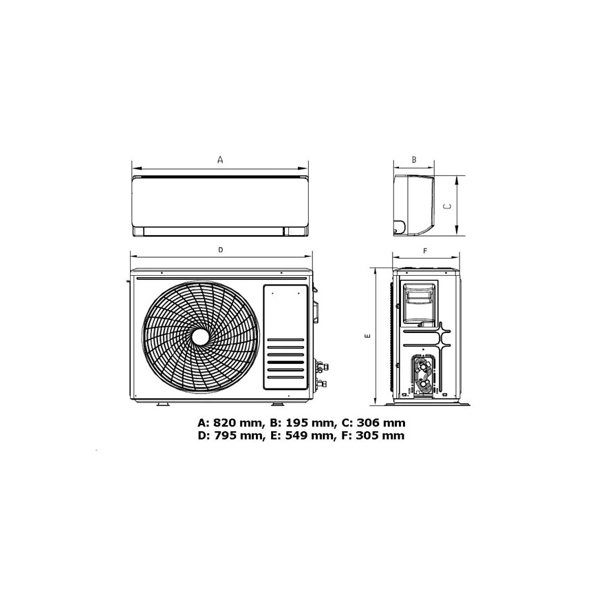 Ar condicionado 12K V1 3,65 kW 12000 BTU Wi‑Fi Tuya branco + telecomando