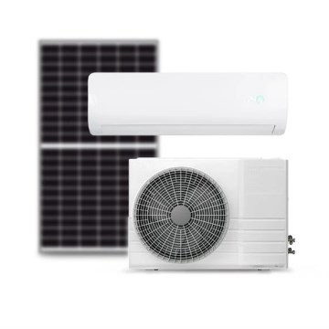 Ar condicionado solar híbrido 3,5 kW Tuya Wi‑Fi branco + comando remoto