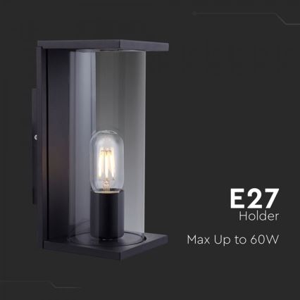 Arandela de parede para exterior 1xE27/60W/230V IP44 preta